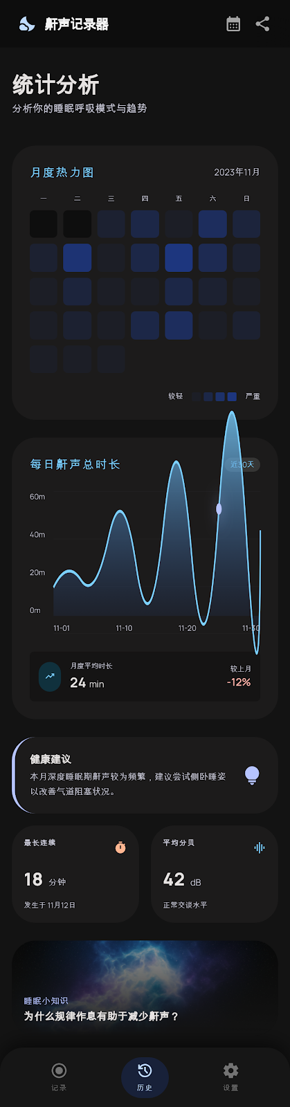 统计分析页面